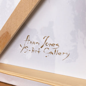 Abstraktes Wandbild in modernem Stil mit feiner Struktur und ruhiger Farbpalette