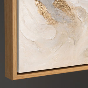 Abstrakti maalaus "Säteilevät virtaukset" – Käsinmaalattu canvas taulu kultakorostuksilla