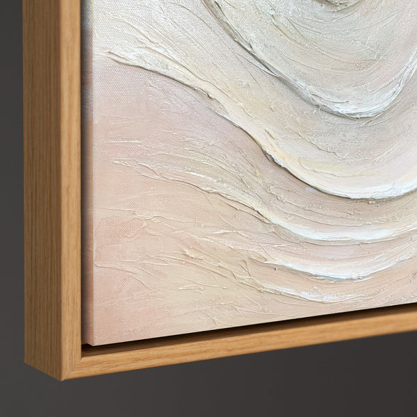 Signatur auf der Rückseite eines abstrakten Leinwandbildes, Künstlerdetail