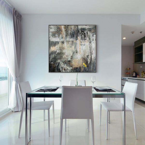 Abstract Handgemalt Gemälde mit Rahmen für Wanddekoration "Schwerelosigkeit"