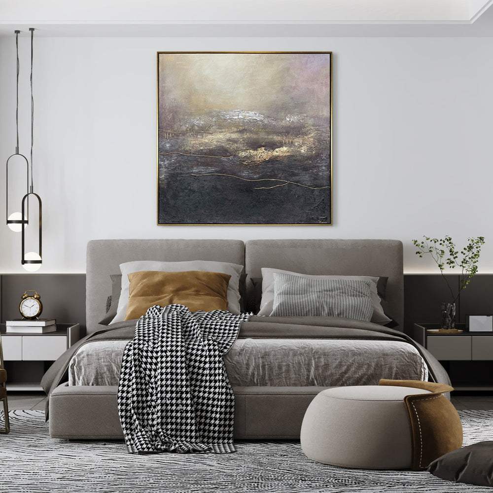 Abstract Acryl Gemälde Handgemalt mit Rahmen "Täuschung"