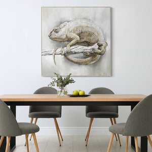 Modernes Handgemaltes Chamäleon-Gemälde auf Leinwand "Chamäleon aus Madagaskar"