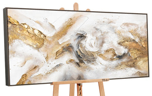 Gemälde handgemalt mit Rahmen „Konsonanz“ – Abstrakte Kunst mit Gold