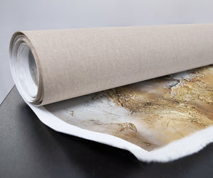Gemälde handgemalt mit Rahmen „Konsonanz“ – Abstrakte Kunst mit Gold