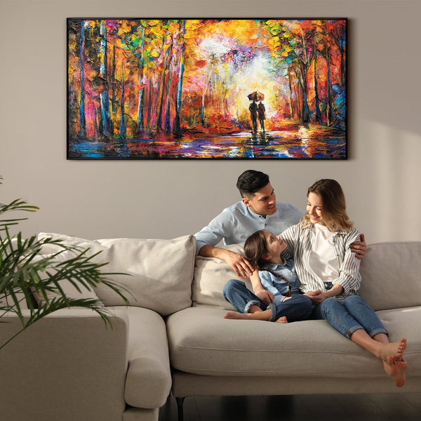 Gerahmtes Acrylbild "Romance" – Handgemalte Herbstkunst