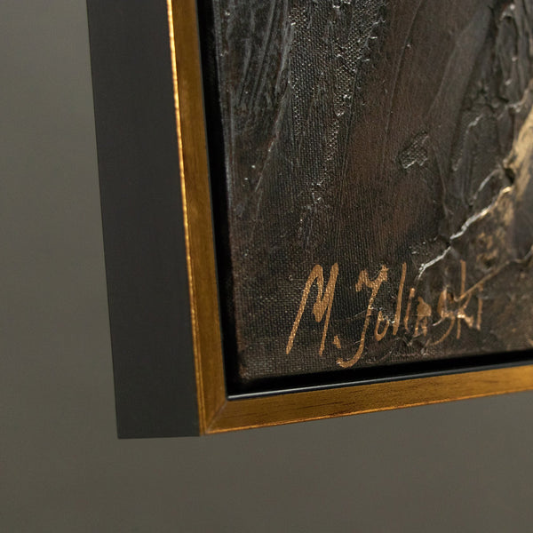 Moderne Kunst auf Leinwand – Abstraktes Bild mit Rahmen "Spiegelungen III"