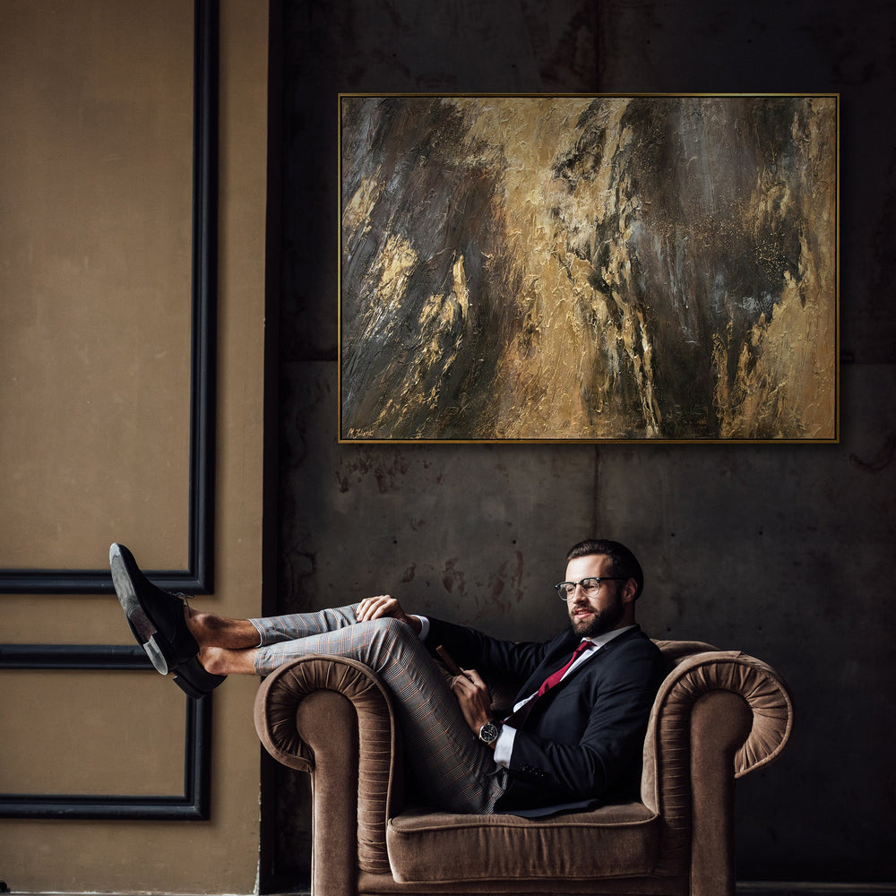 Moderne Kunst auf Leinwand – Abstraktes Bild mit Rahmen "Spiegelungen III"