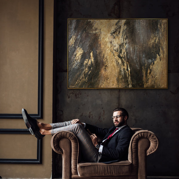 Moderne Kunst auf Leinwand – Abstraktes Bild mit Rahmen "Spiegelungen III"