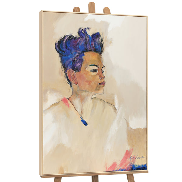 Handgemalte Portrait Kunst – Modernes Leinwandbild "Schiele" gerahmt