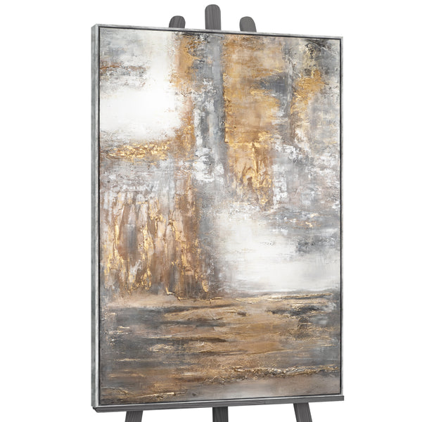 Handgemaltes Acrylbild mit Rahmen „Tagesanbruch“ – abstrakte Wandkunst Leinwandbi Wohnzimmer