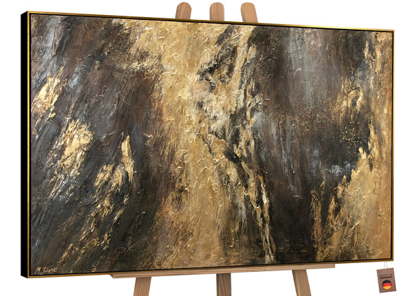 Moderne Kunst auf Leinwand – Abstraktes Bild mit Rahmen "Spiegelungen III"