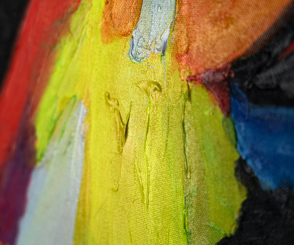 Gemälde handgemalt mit Rahmen "Farben der Liebe" Wohnzimmerdekoration