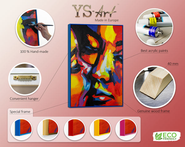 Gemälde handgemalt mit Rahmen "Farben der Liebe" Wohnzimmerdekoration