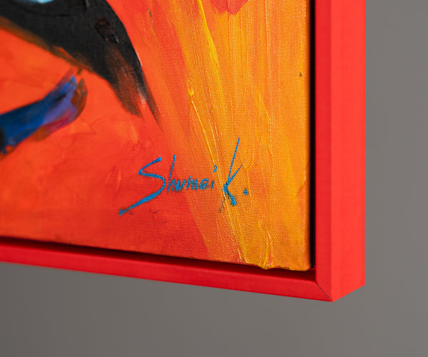 Gemälde handgemalt mit Rahmen "Farben der Liebe" Wohnzimmerdekoration