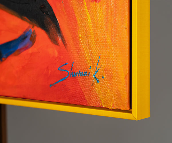 Gemälde handgemalt mit Rahmen "Farben der Liebe" Wohnzimmerdekoration