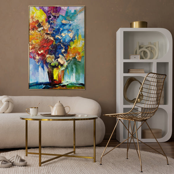 Akryyli maalaus kehykset "Auringonkukkakimppu" taulu Kukat eloisissa Väri