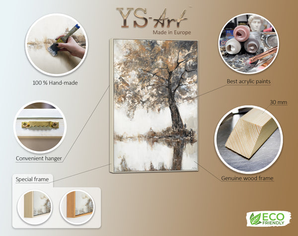 Handgemalte Acrylbilder mit Rahmen "Lyrischer Baum" Moderne Wohnzimmerdekoration