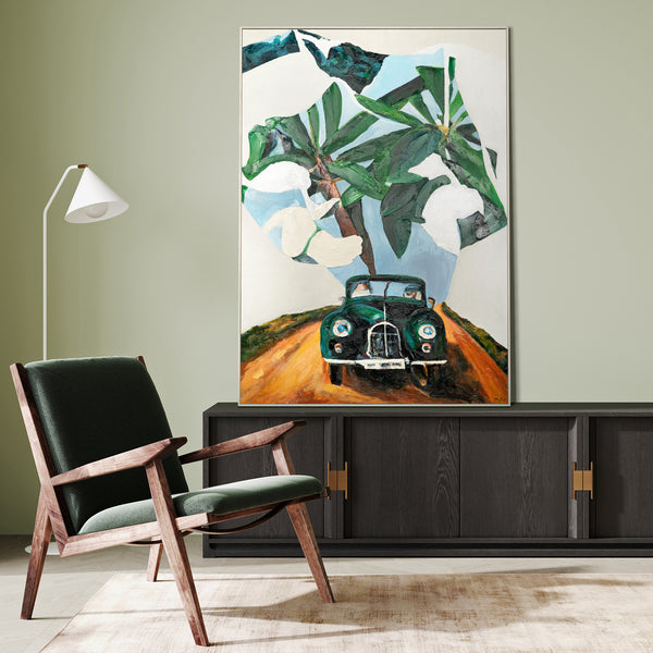 Moderni abstrakti taide Kankaalle taulu Kehyksellä "Matkalla Seikkailuun"