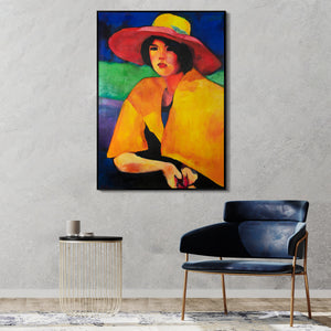 Modernit Olohuoneen Kuviot "Naissilhuetti" Elegante Käsinmaalattu taulu