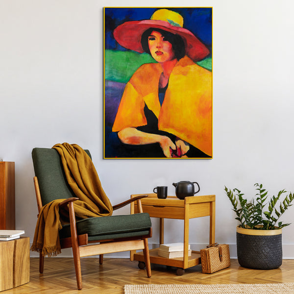 Modernit Olohuoneen Kuviot "Naissilhuetti" Elegante Käsinmaalattu taulu