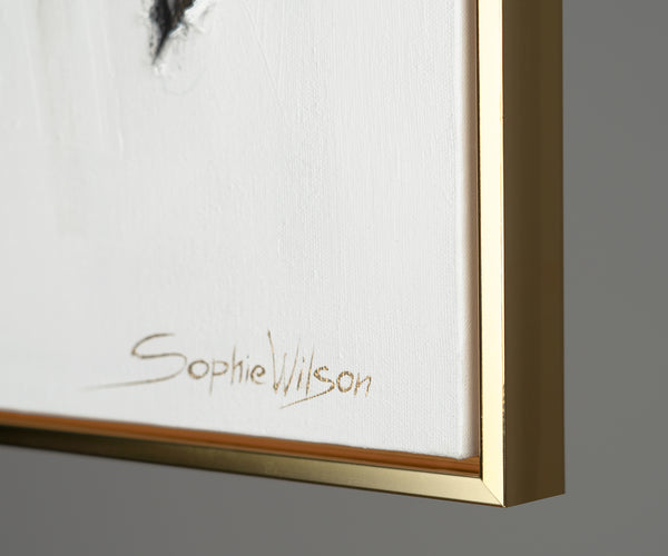 Käsinmaalattu abstrakti taide Kultaisilla Korostuksilla "Kaupunkirytmit"