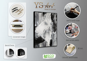 Suuret kuvat Olohuoneeseen – Abstrakti taulu kehyksellä, kontrastikkaita heijastuksia, canvas taulu