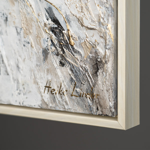 Maalaus – abstrakti taulu Perhonen kehyksellä, Kultaiset Siivet, canvas taulu Olohuoneeseen