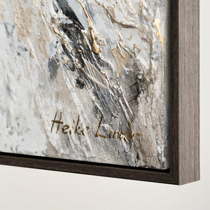 Maalaus – abstrakti taulu Perhonen kehyksellä, Kultaiset Siivet, canvas taulu Olohuoneeseen