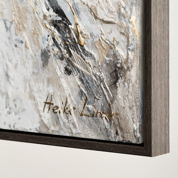 Maalaus – abstrakti taulu Perhonen kehyksellä, Kultaiset Siivet, canvas taulu Olohuoneeseen