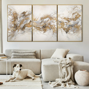 Moniosaiset Maalaukset kehyksillä "Kimaltelevat Sävytykset" – suuret maalaukset, abstrakti taide