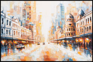 Abstrakti Kankaalle tehty Taulu „Tila ja Rytmi“ – urbaani Seinätaulu, rakenteellinen Maalaus, Käsinmaalattu