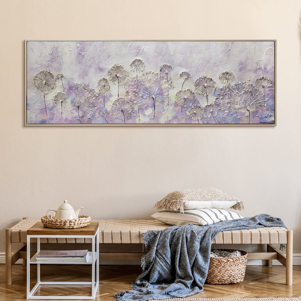 Blumen Bilder Gemalt "Frühlingsanfang" Acrylgemälde mit Rahmen