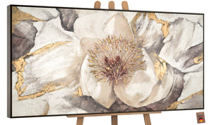 Stilvolles Acrylbild mit Blumenmotiv "Malve"