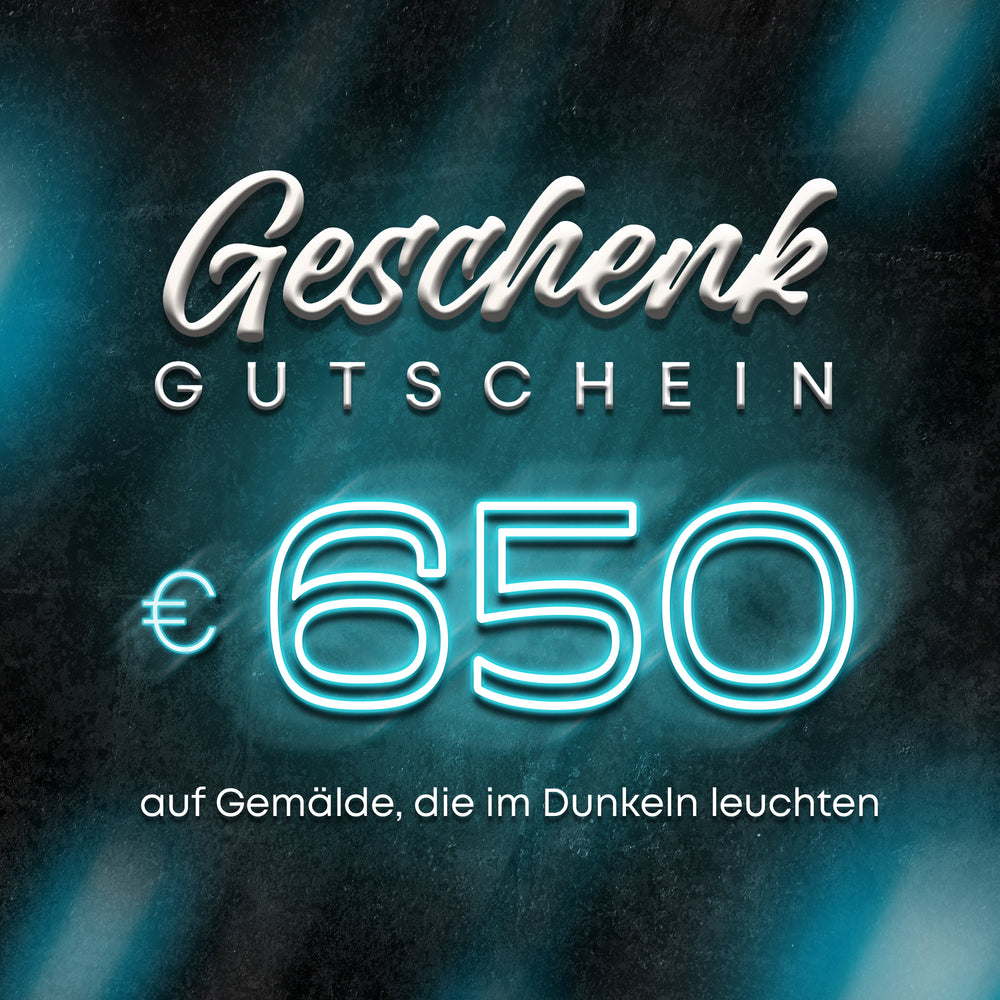 Geschenkkarte für ein leuchtendes Gemälde 650 Euro