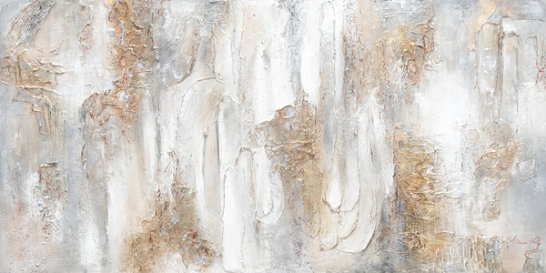 Handgemaltes Acrylbild Relief Modern Gold Töne