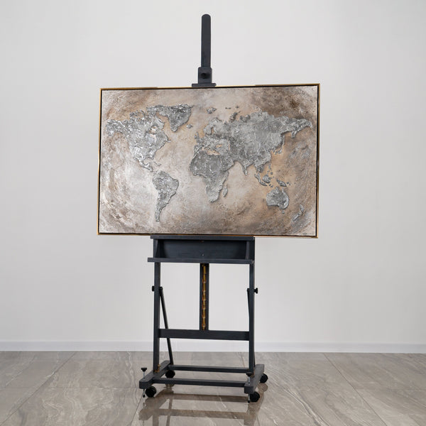 Hehkuvat Taideteokset Käsintehty Maalaus "Maailma Kankaalla"