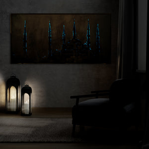 Nachtleuchtende Kunstwerke "Oase des Glaubens"