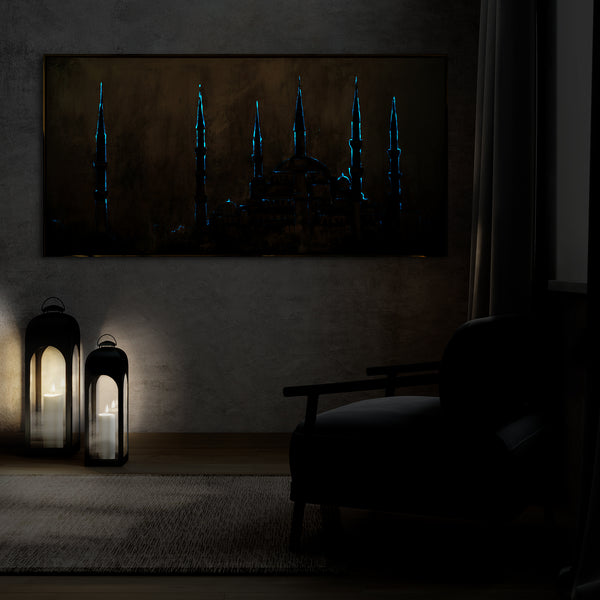 Nachtleuchtende Kunstwerke "Oase des Glaubens"
