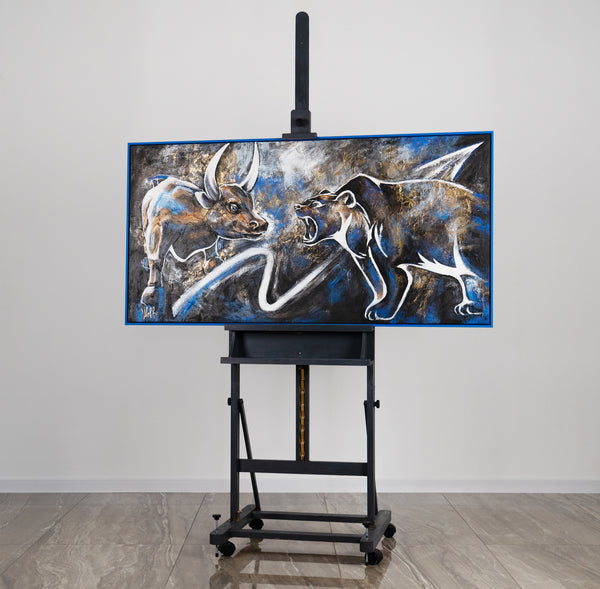 Kunstwerk leuchtend bei Nacht