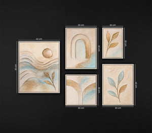 Kleine Bilder set texturierte Abstrakte Landschaft kunst auf Leinwand mit Rahmen