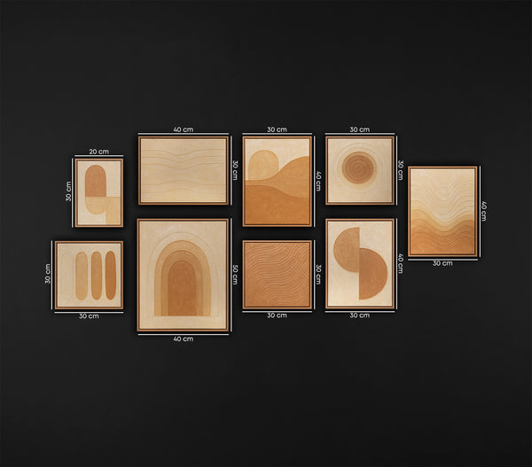 Strukturpaste Bilder set mit Rahmen Skandinavische handgemalt Kunst