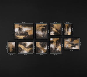 Abstrakte Moderne Gemälde für Wohnzimmer | Handgemaltes Wandbilder Set