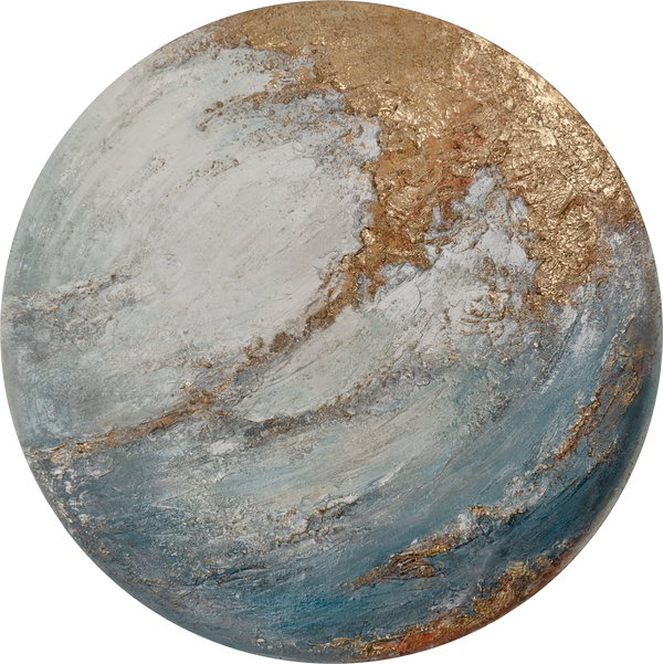 Ephyria – Abstrakti akryylimaalaus kankaalle | Hohtava seinätaide kotiisi