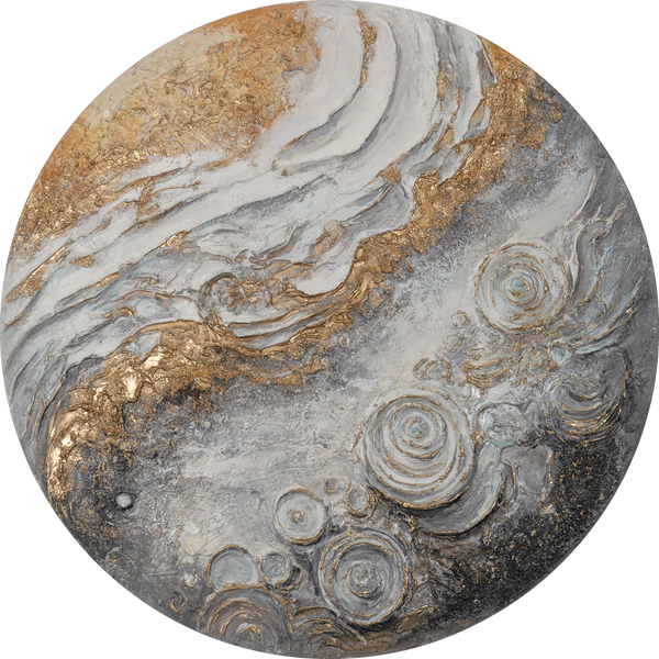 Pyöreä Maalaus – Moderni Estetiikka ja abstrakti taide kotiin – "Sirius" canvas taulu