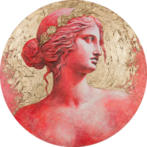 Maalaus ylellisillä kultaisilla Tekstuureilla "Kultainen Hehku" canvas taulu