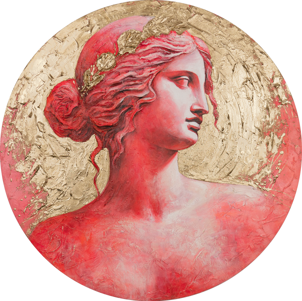 Maalaus ylellisillä kultaisilla Tekstuureilla "Kultainen Hehku" canvas taulu