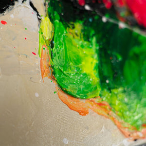 Strukturmalerei Acryl bunt Farben Detail Nahaufnahme