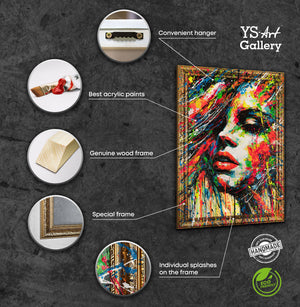 Käsintehdyt Kuvia Kangas Kehyksellä "Intohimon Värit" | canvas taulu