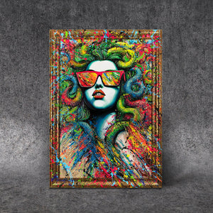 Abstraktit Modernit Käsintehdyt Kuvia Kangas Kehyksellä "Myytti Neon" – abstrakti taide & canvas taulu