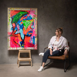 Handgemalte abstrakte Kunst – Moderne Wandbilder auf Leinwand „Farbe als Gefühl“